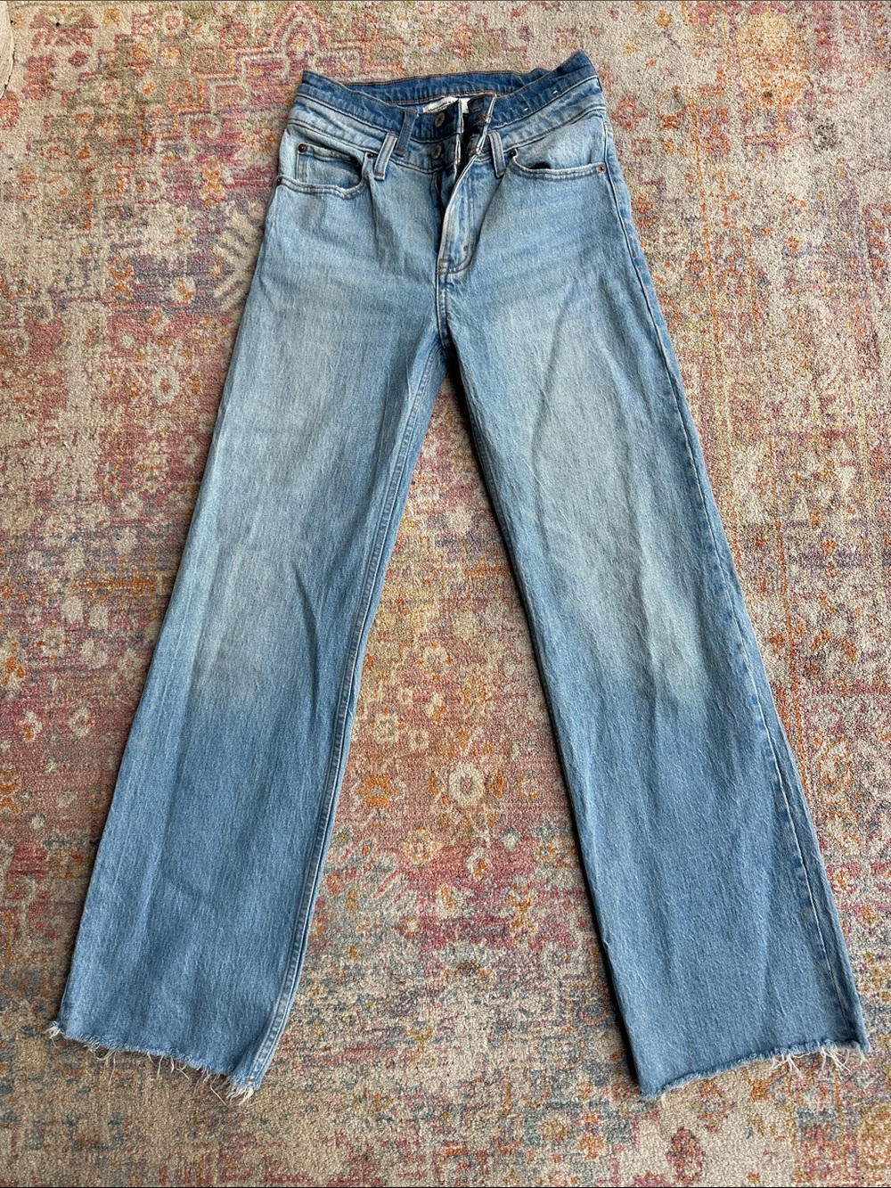 Abercrombie & Fitch Light Blue Wide-Leg Jeans